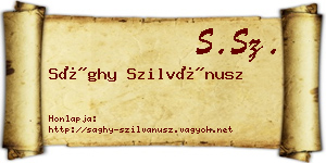 Sághy Szilvánusz névjegykártya